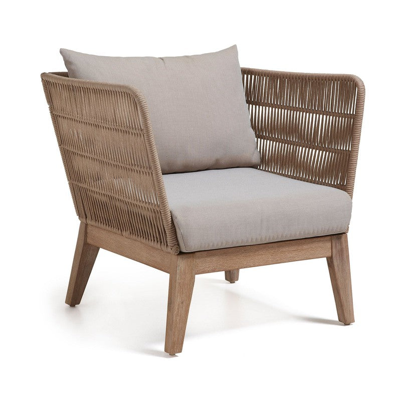 Bellano Loungestol m/hynder Beige reb - UNOLIVING.COM