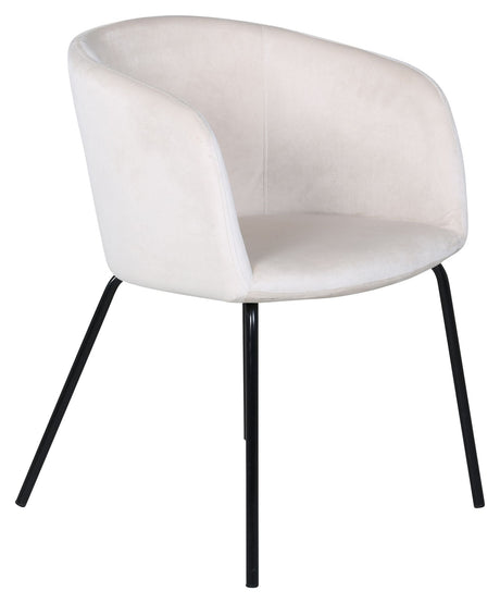 Berit Spisebordsstol, Beige Velour/Sort - UNOLIVING.COM