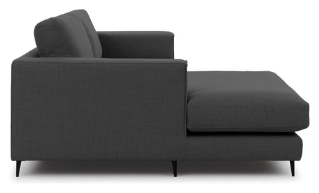 Bernadotte Sofa m. bred chaiselong XL venstre, Antracit - UNOLIVING.COM