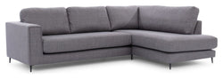 Bernadotte Sofa m. chaiselong 3 - pers. open højre, Antracit - UNOLIVING.COM