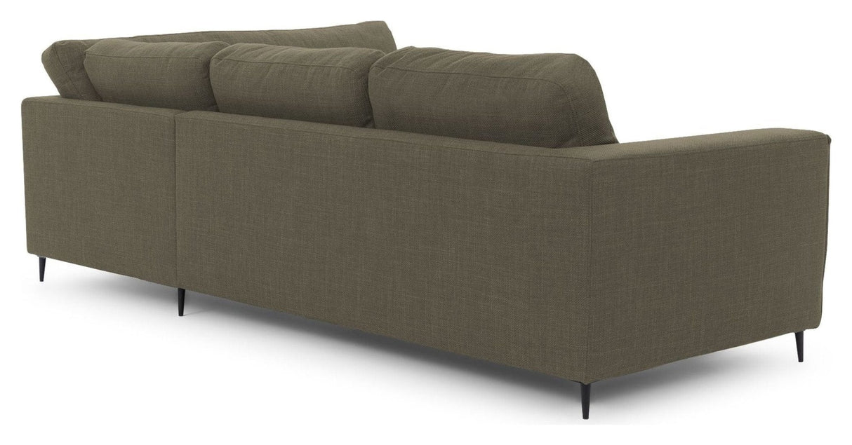 Bernadotte Sofa m. chaiselong 3 - pers. open højre, Grøn - UNOLIVING.COM