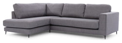 Bernadotte Sofa m. chaiselong 3 - pers. open venstre, Antracit - UNOLIVING.COM