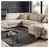 Bernadotte U - sofa, open end venstre, Beige - UNOLIVING.COM