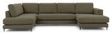 Bernadotte U - sofa, open end venstre, Grøn - UNOLIVING.COM