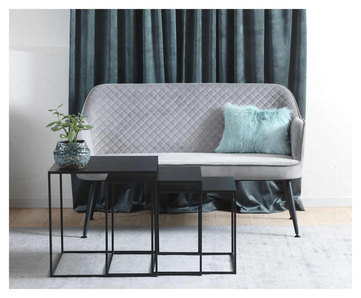 Berrie Loungesofa, Grå velour/Sort - UNOLIVING.COM