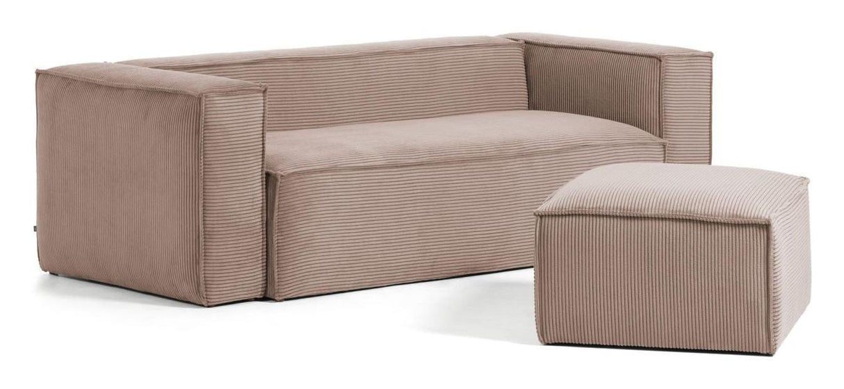 Blok 2 - pers. Sofa Rosa Fløjl - UNOLIVING.COM