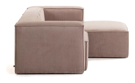 Blok 2 - pers. Sofa m. højrevendt chaise Rosa Fløjl - UNOLIVING.COM