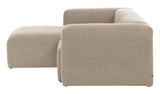 Blok 2 - pers. Sofa m. venstrevendt Chaise Beige Chenille - UNOLIVING.COM