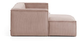 Blok 2 - pers. Sofa m. venstrevendt chaise Rosa Fløjl - UNOLIVING.COM