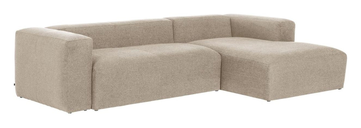 Blok 3 - pers sofa m. højre chaiselong - Beige - UNOLIVING.COM