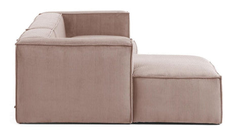 Blok 3 - pers. Sofa m. venstrevendt chaise Rosa Fløjl - UNOLIVING.COM