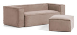 Blok 3 - pers. sofa - Rosa fløjl - UNOLIVING.COM