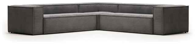 Blok 6 - pers. Hjørnesofa, 320x320, Grå fløjl - UNOLIVING.COM