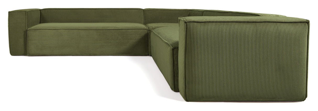 Blok 6 - pers. Hjørnesofa, 320x320, Grøn fløjl - UNOLIVING.COM