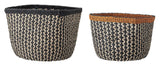 Bloomingville Abaca Kurve, Sort/Natur/Orange - UNOLIVING.COM