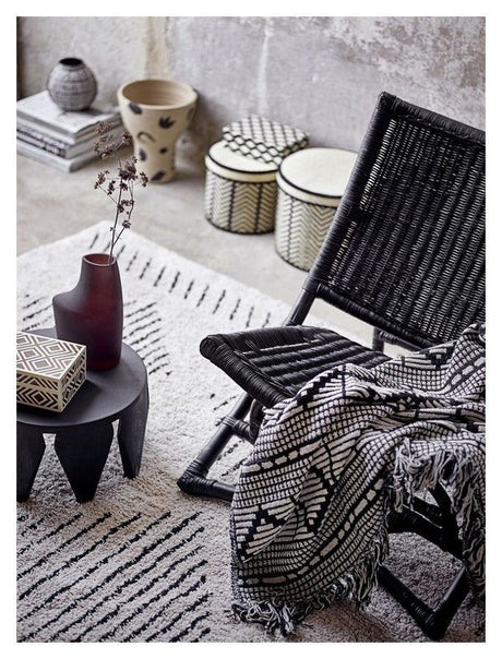 Bloomingville Baz Loungestol, Sort, Rattan - UNOLIVING.COM