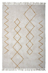 Bloomingville Cozy Tæppe Beige/Gul, 200x140 - UNOLIVING.COM