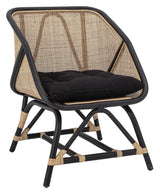 Bloomingville Loue Loungestol, Sort, Rattan - UNOLIVING.COM