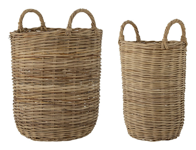 Bloomingville Sede Kurve sæt á 2, Rattan/brun - UNOLIVING.COM