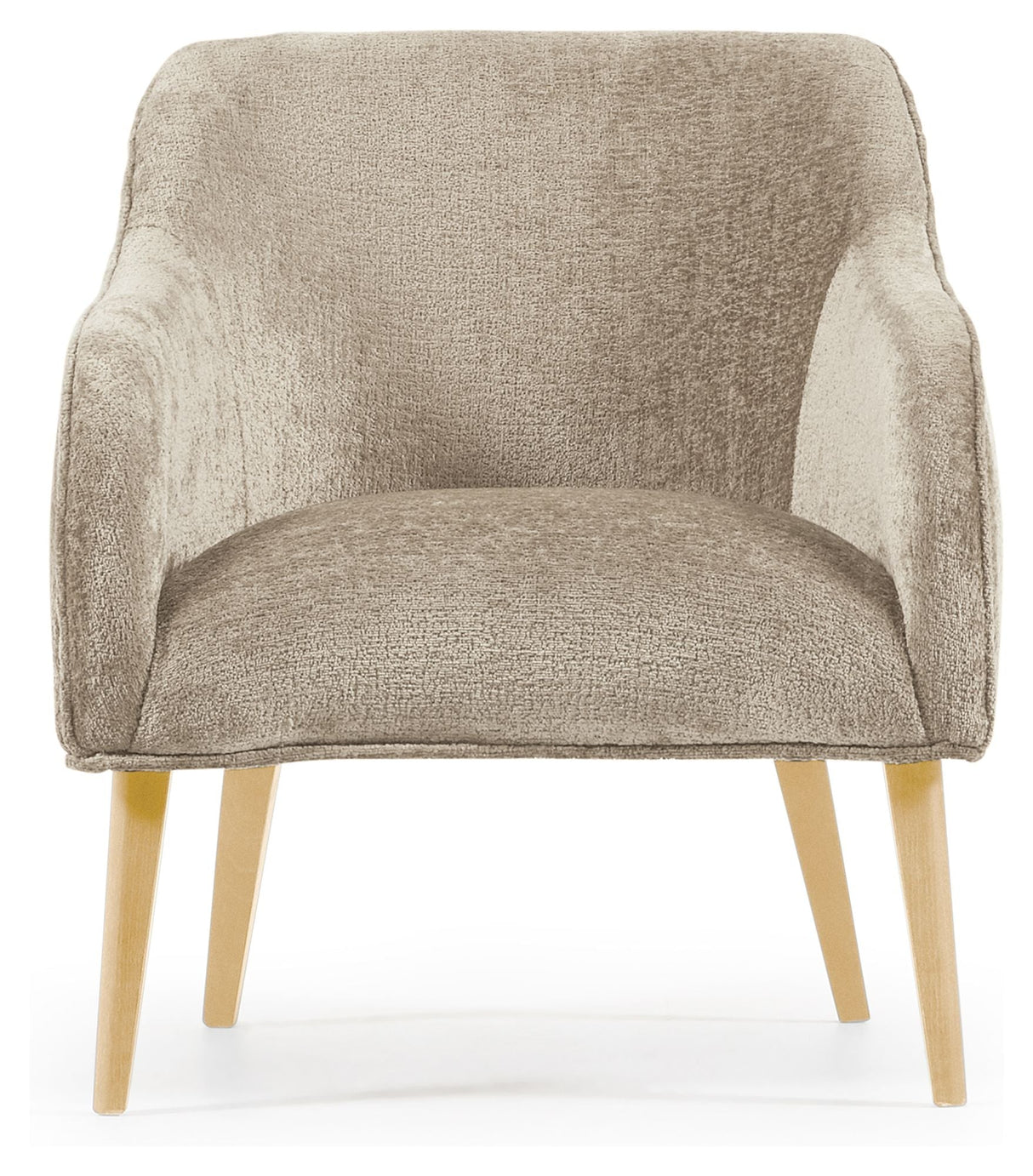 Bobly Loungestol, Beige chenille/Træben - UNOLIVING.COM