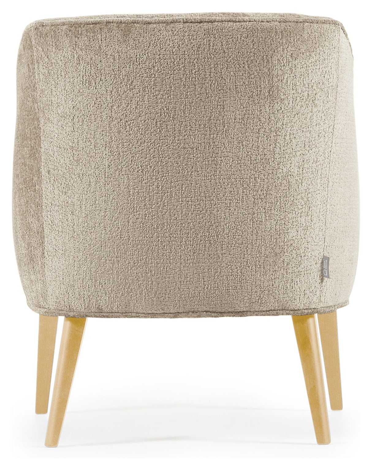 Bobly Loungestol, Beige chenille/Træben - UNOLIVING.COM