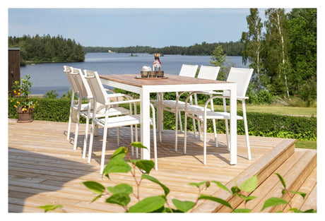 Bois Havebord 200*100 , Hvid becacia - UNOLIVING.COM