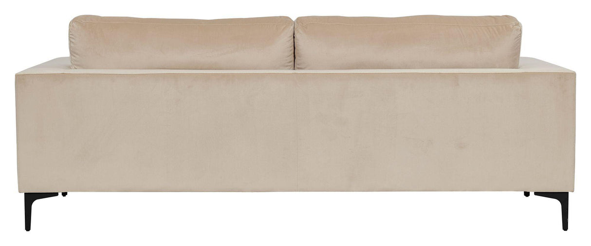 Bolero 3 - pers. Sofa, Beige Velour m. sorte ben - UNOLIVING.COM