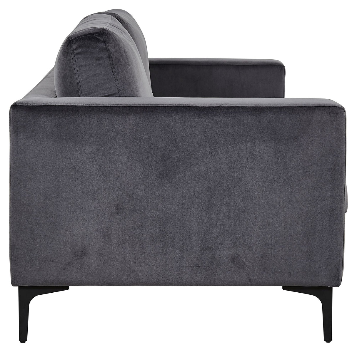 Bolero 3 - pers. Sofa, Mørkegrå Velour m. sorte ben - UNOLIVING.COM