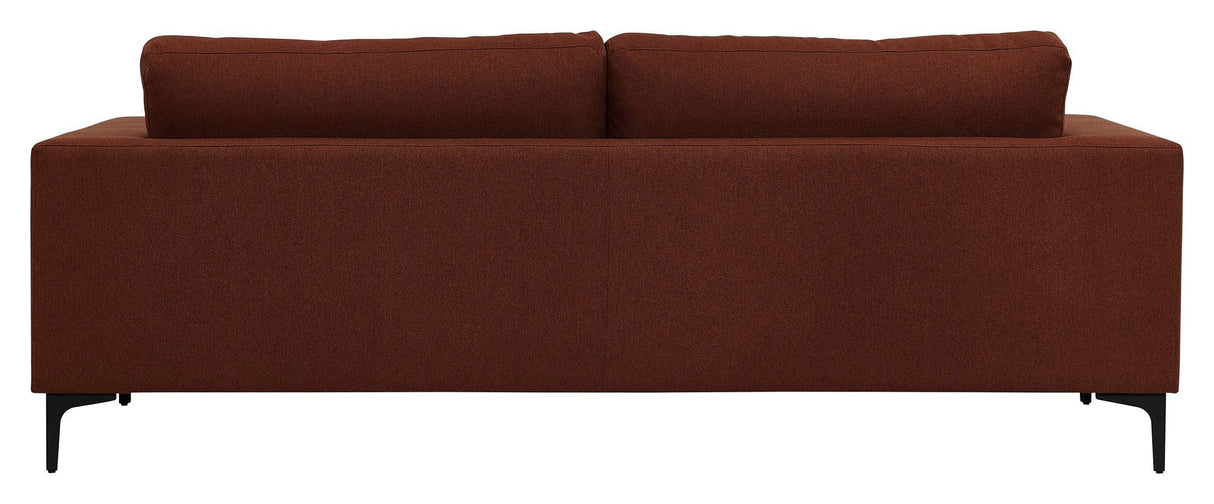 Bolero 3 - pers. Sofa, Rusty Orange Stof m. sorte ben - UNOLIVING.COM