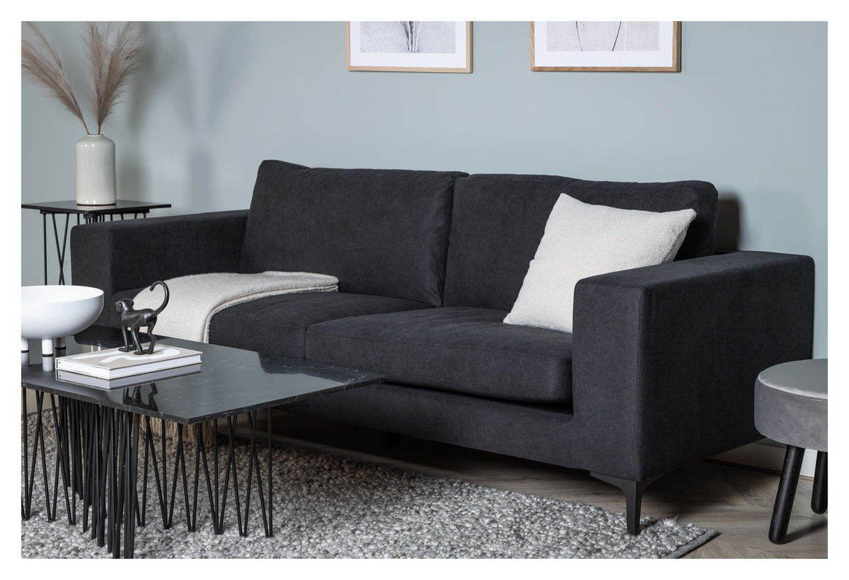 Bolero 3 - pers. Sofa, Sort Stof m. sorte ben - UNOLIVING.COM