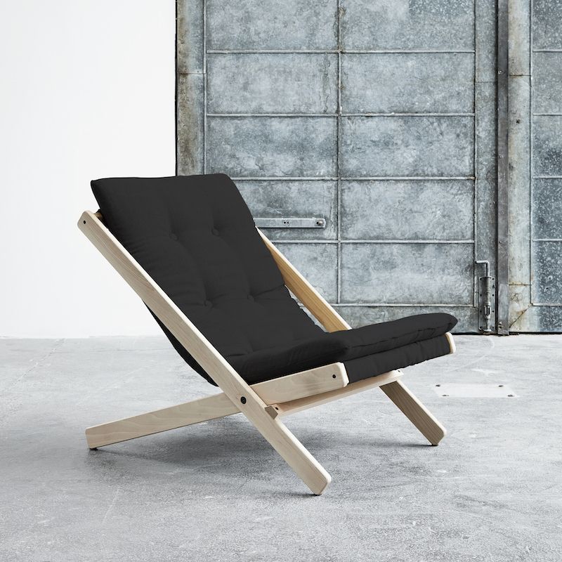 Boogie Loungestol, Dark Grey/Natur - UNOLIVING.COM