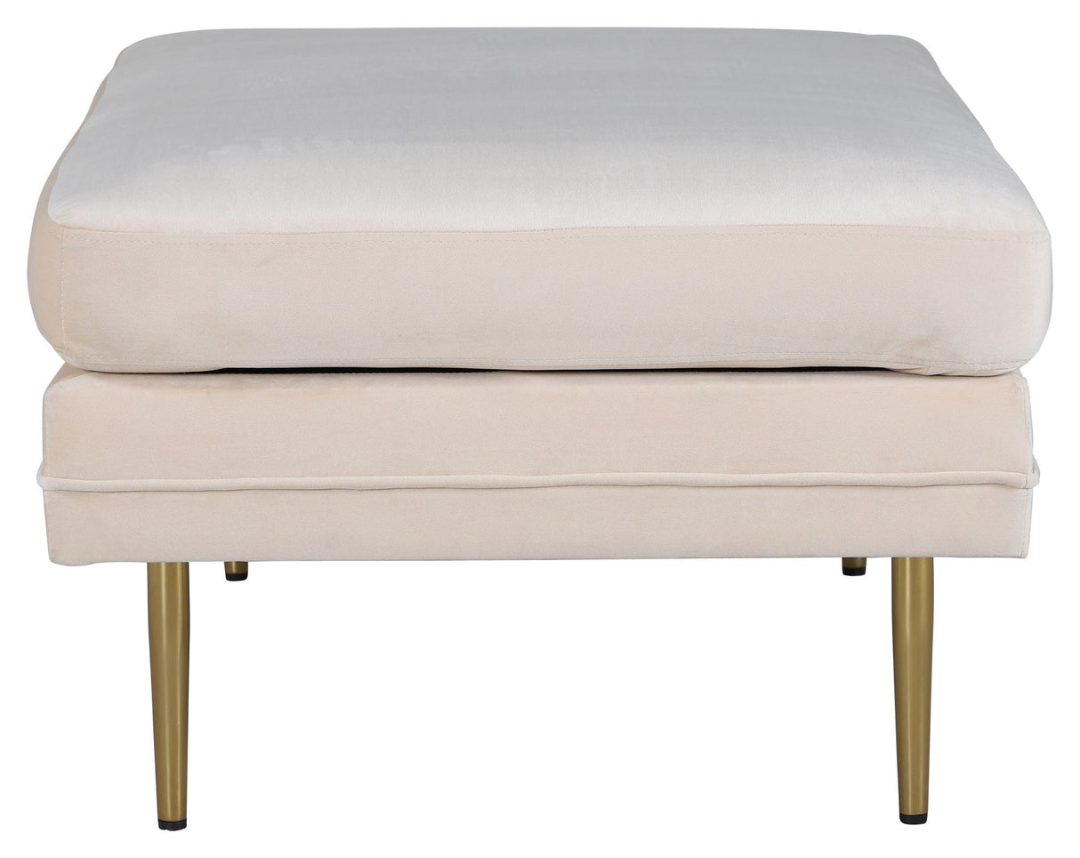 Boom Ottoman, Beige Velour - UNOLIVING.COM