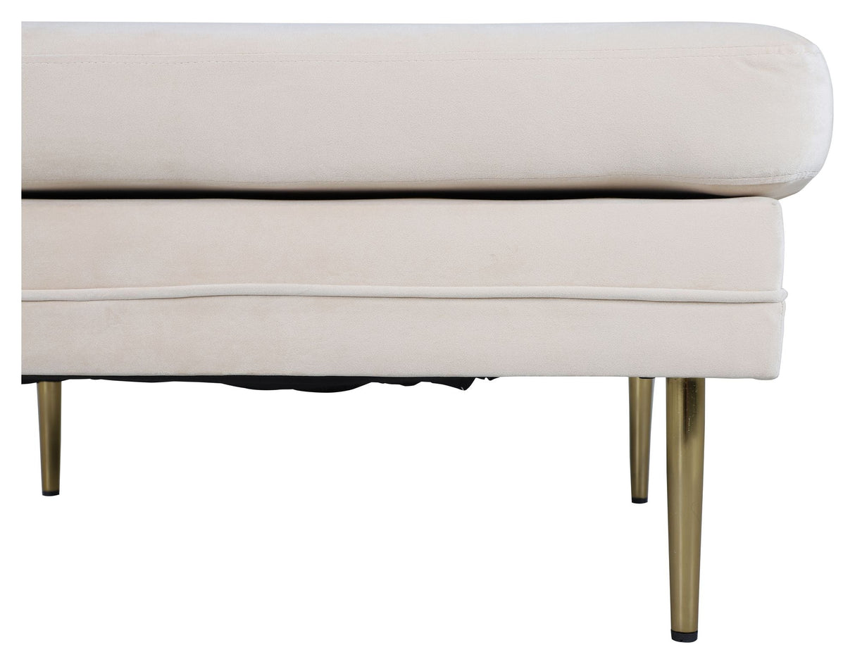 Boom Ottoman, Beige Velour - UNOLIVING.COM