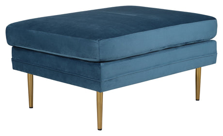 Boom Ottoman, Blå Velour - UNOLIVING.COM