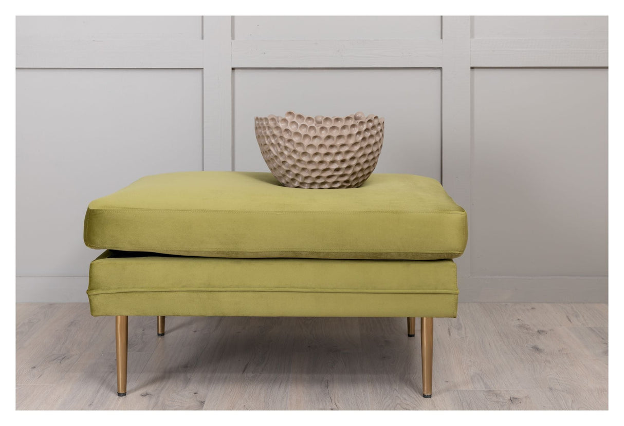 Boom Ottoman, Lime Velour - UNOLIVING.COM