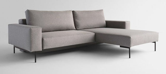 Bragi Sovesofa m. chaise, Flashtex, Light grey - UNOLIVING.COM