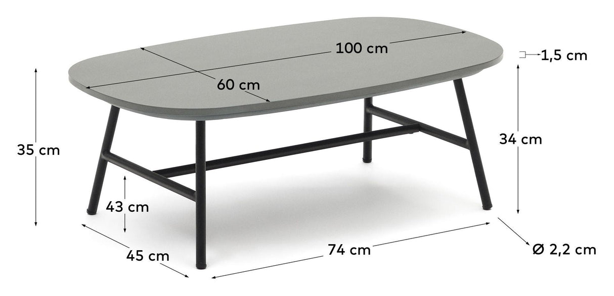 Bramant Loungebord 100x60, Sort - UNOLIVING.COM