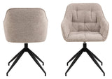 Brooke, spisebordsstol m/armlæn - beige - UNOLIVING.COM