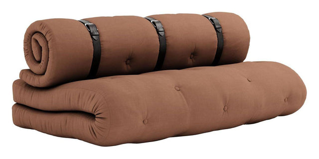 Buckle - Up Futon Sofa, Ler brun - UNOLIVING.COM