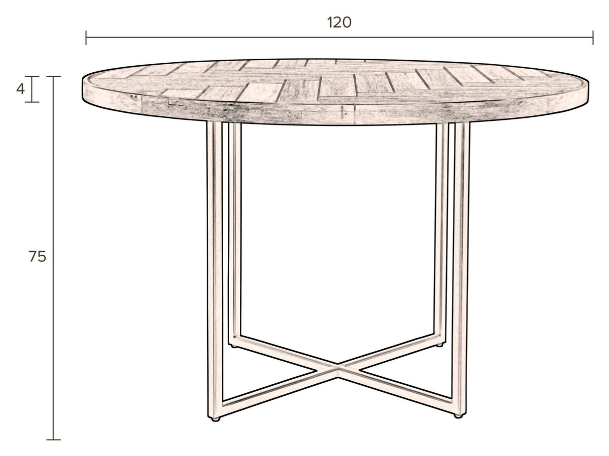 CLASS Spisebord Ø120, Acacie finér - UNOLIVING.COM