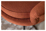 Calais 3 - pers. Sofa, Rusty Orange Stof m. sorte ben - UNOLIVING.COM