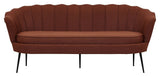 Calais 3 - pers. Sofa, Rusty Orange Stof m. sorte ben - UNOLIVING.COM