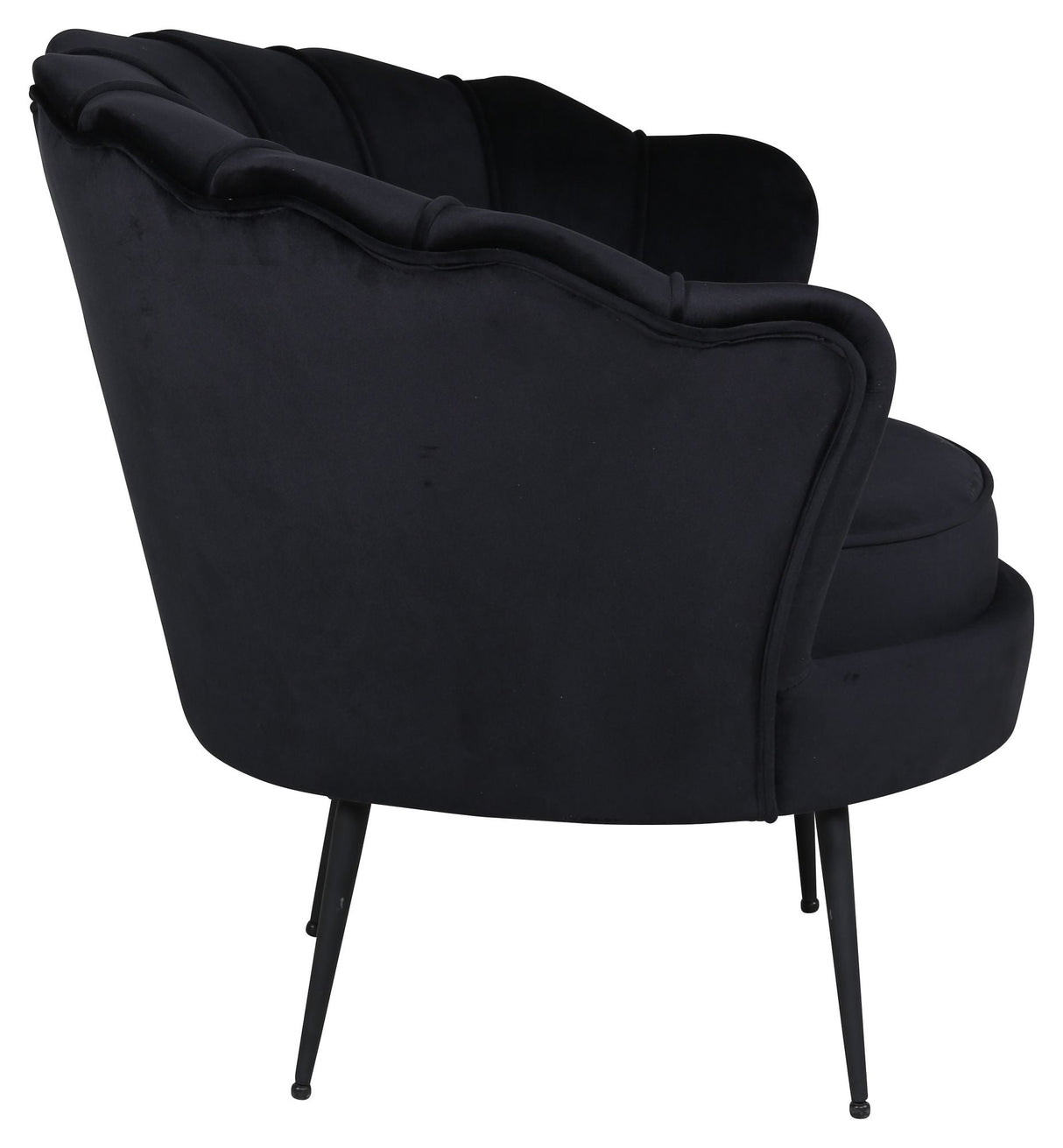 Calais Loungestol, Sort Velour - UNOLIVING.COM