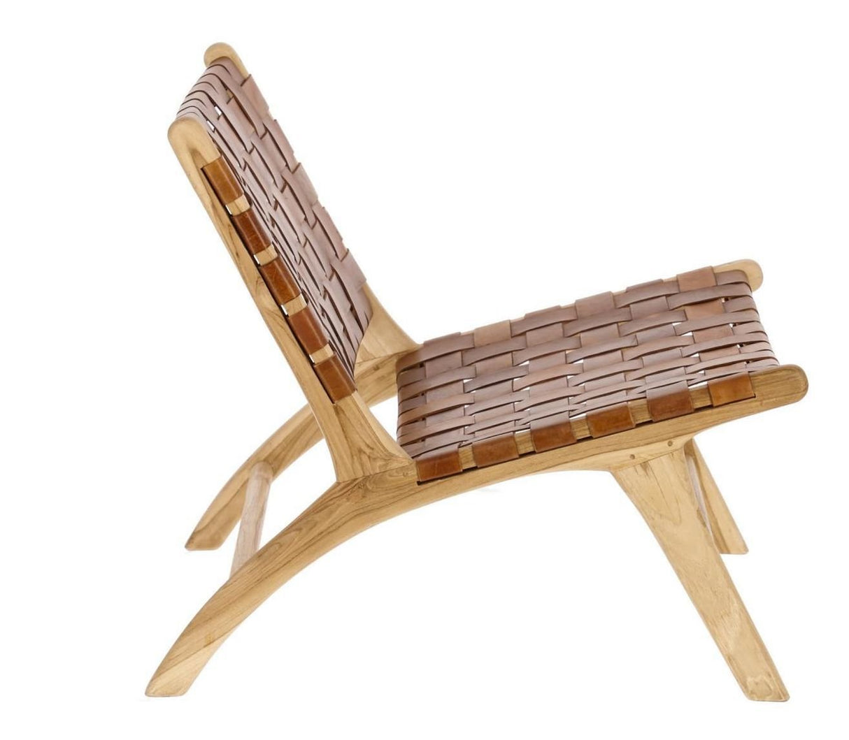 Calixta Loungestol, Teak/Læder - UNOLIVING.COM