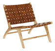 Calixta Loungestol, Teak/Læder - UNOLIVING.COM