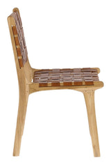 Calixta Spisebordsstol Teak/Læder - UNOLIVING.COM