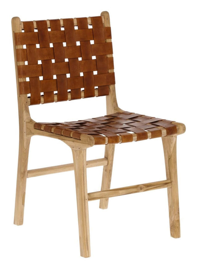 Calixta Spisebordsstol Teak/Læder - UNOLIVING.COM