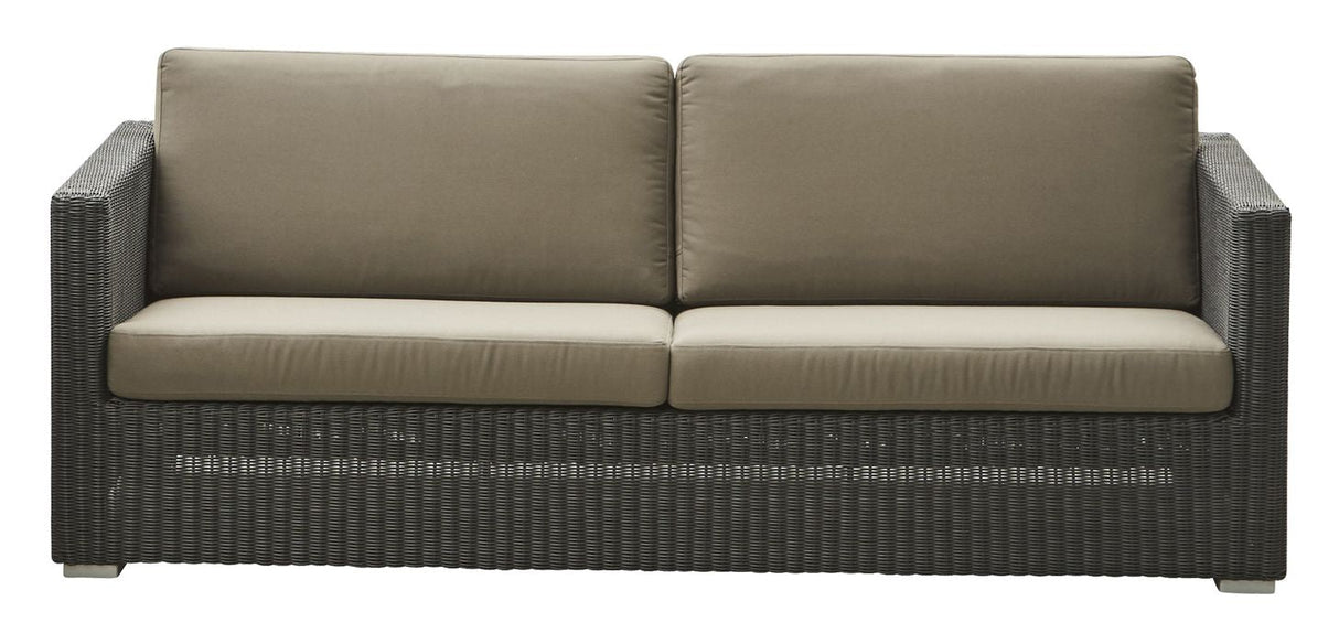 Cane - line Chester 3 - pers. Loungesofa, Graphite - UNOLIVING.COM