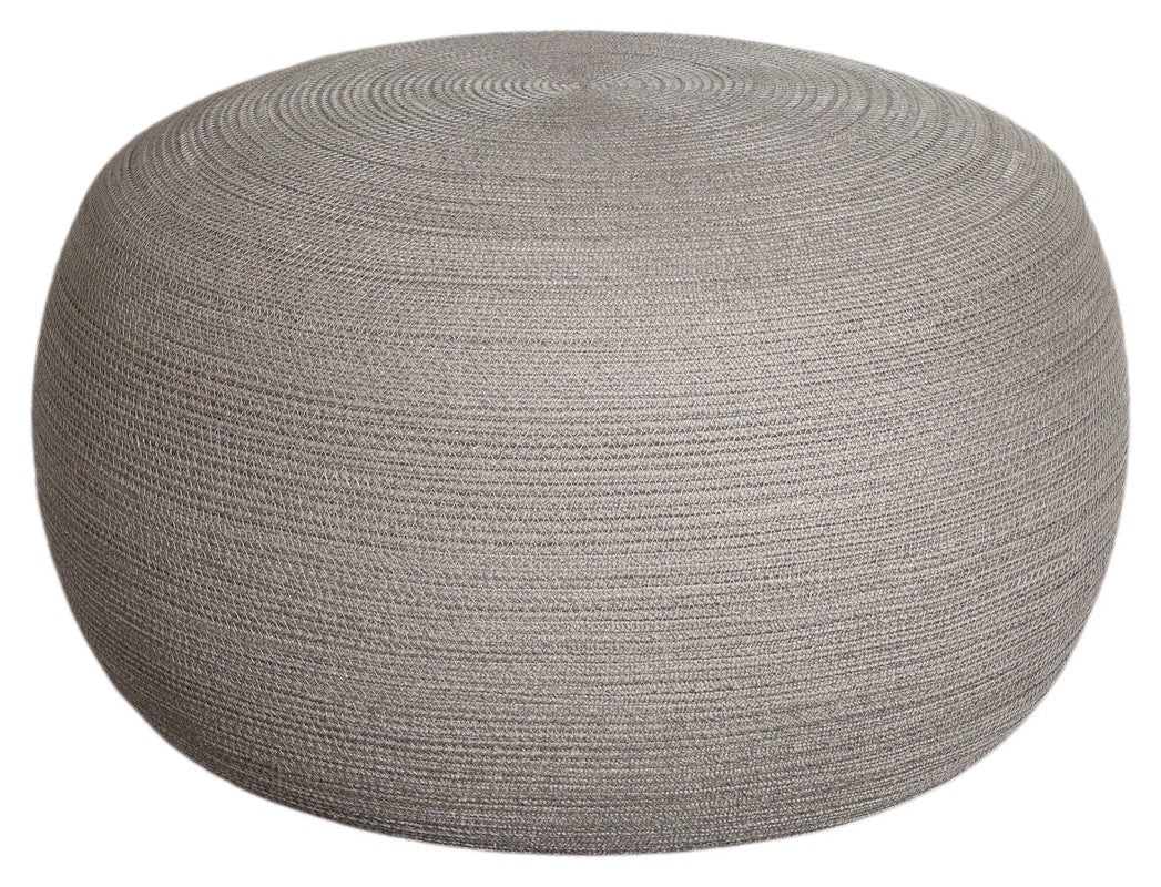 Cane - line Circle Puf Taupe, Cane - line Soft Rope, Ø75 - UNOLIVING.COM