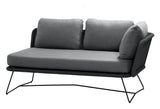 Cane - line Horizon 2 - pers. Loungesofa venstre modul, Sort, Cane - line Weave - UNOLIVING.COM